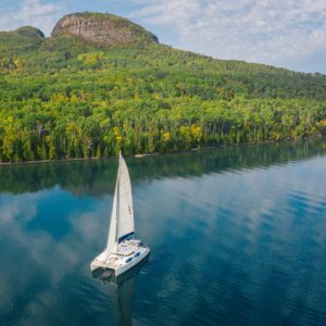 Catamaran at head of the giant