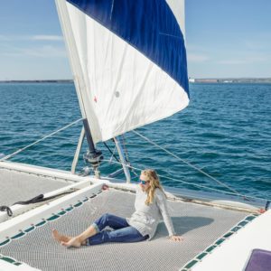lounging on the bow net
