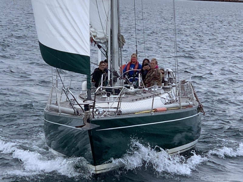 Frodo with thunder bay breakwater in distance