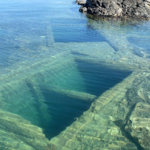 The submerged mine shafts at silver islet