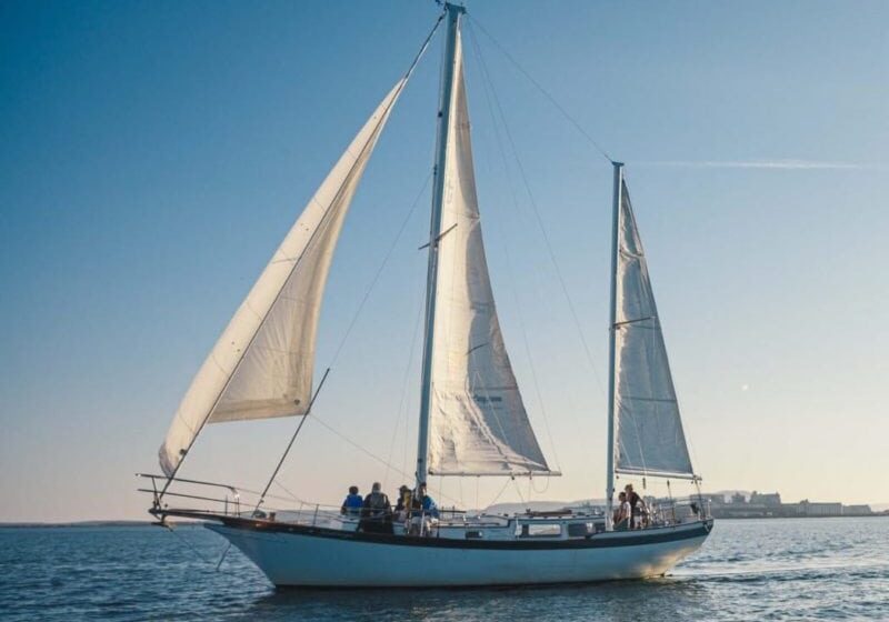 Journeyer our 38 ft Ketch monohull sailboat.